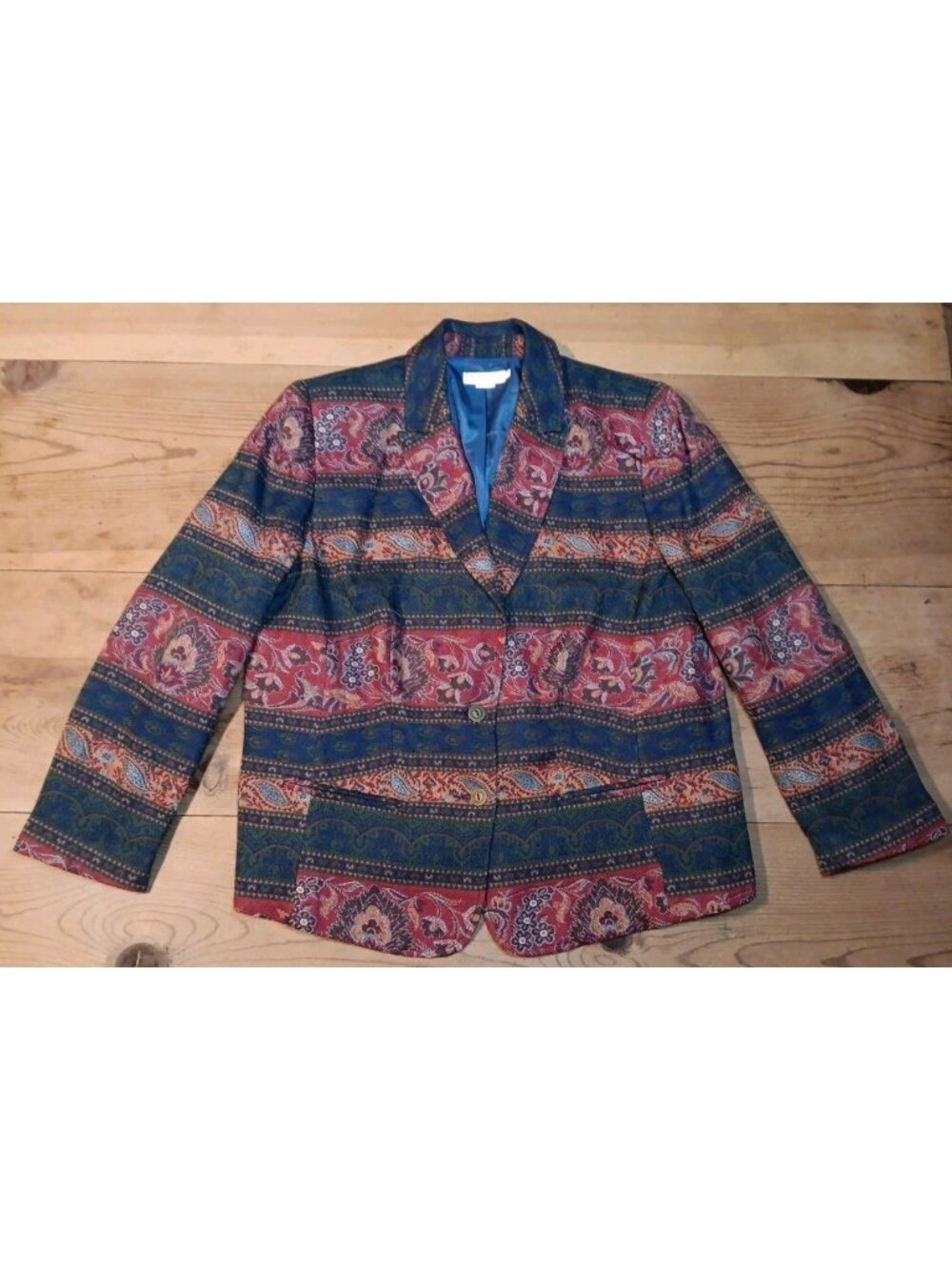 Napa Valley Woman Plus 18W Tapestry Blazer Jacket Floral  Button Up Cottagecore